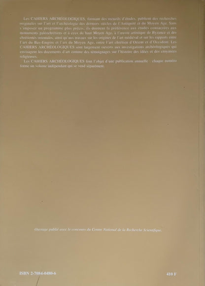 Cahiers Archéologiques: fin de l'antiquité et moyen âge