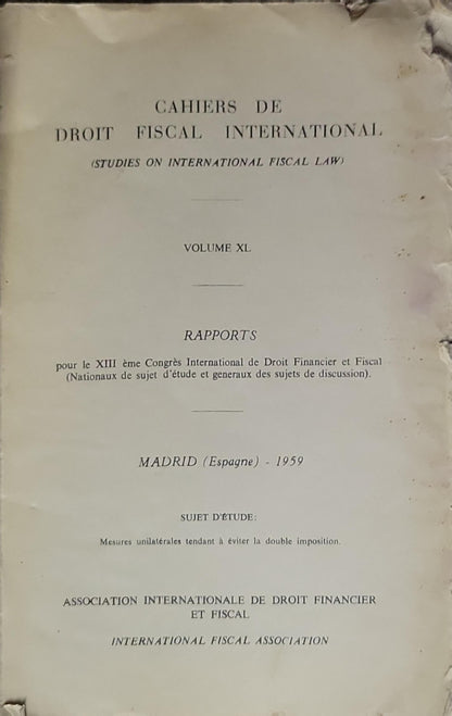 Cahiers de Droit Fiscal International: (Studies on International Fiscal Law)