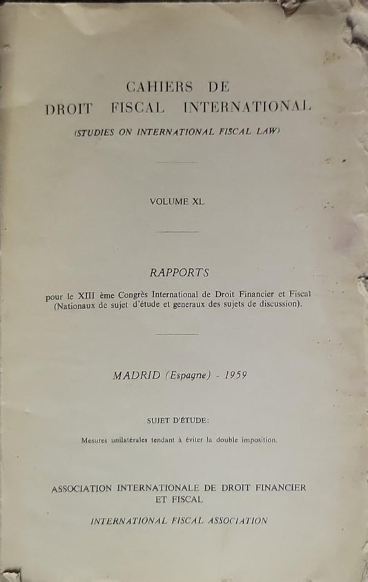 Cahiers de Droit Fiscal International: (Studies on International Fiscal Law)