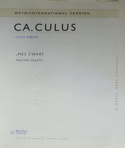 CALCULUS: METRIC INTERNATIONAL VERSION