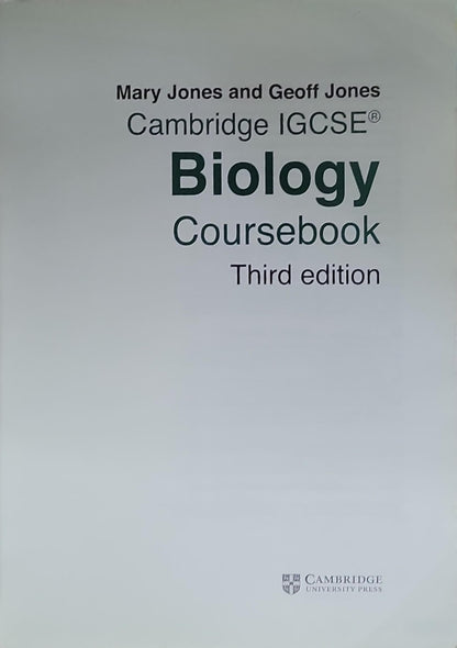 Cambridge IGCSE Biology: Coursebook