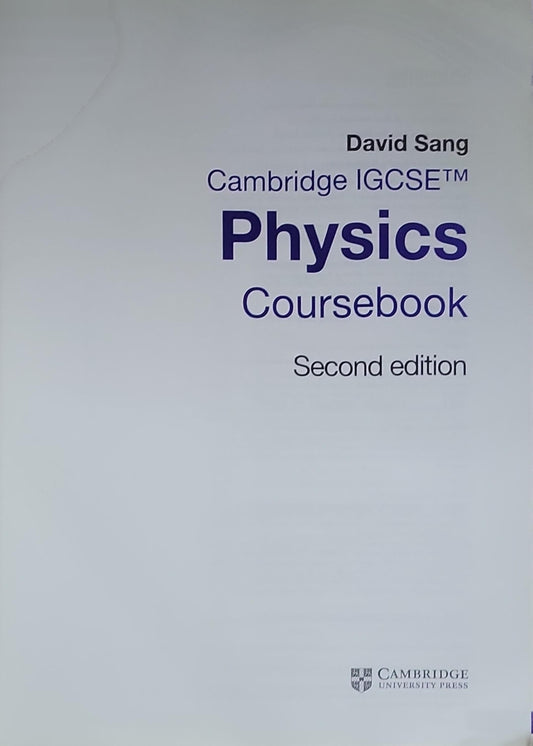 Cambridge IGCSE Physics: Coursebook