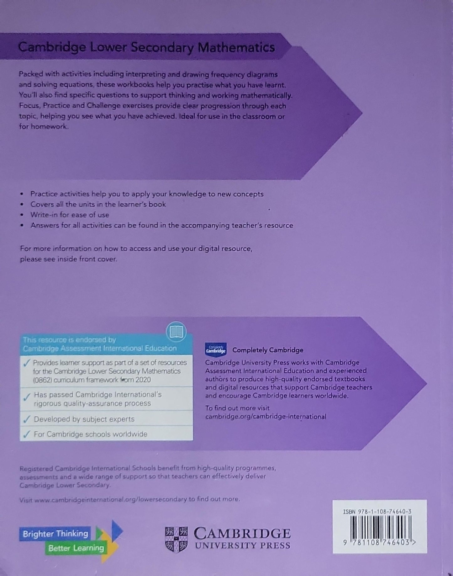 Cambridge Lower Secondary Mathematics Workbook 8