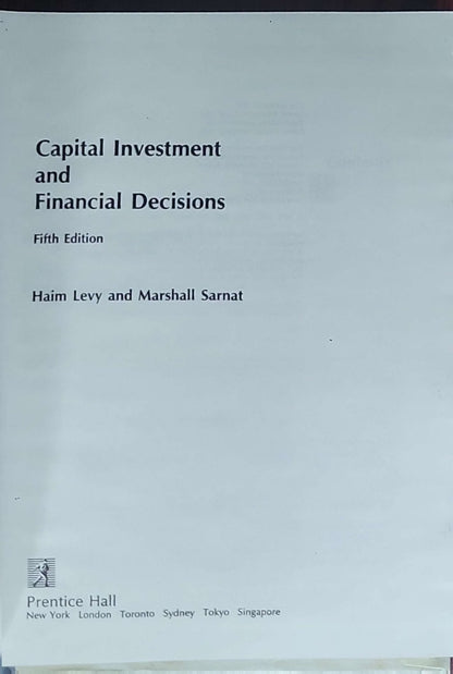 Capital Investment and Financial Decisions: Fifth Edition