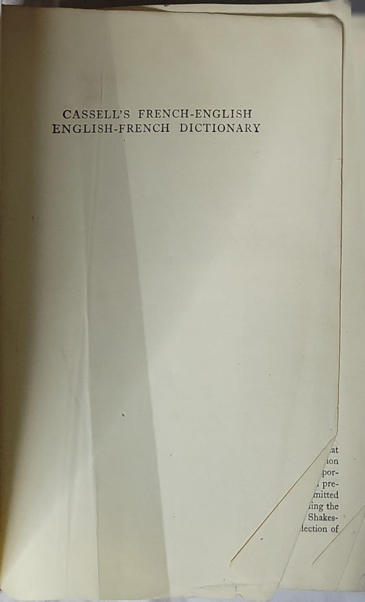 Cassell's French-English English-French Dictionary