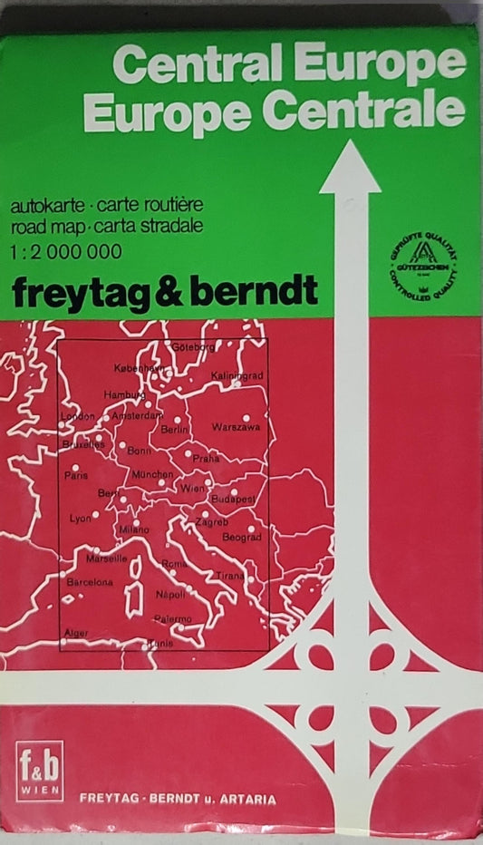Central Europe / Mittel Europa / Europe Centrale: autokarte · carte routière · road map · carta stradale 1 : 2 000 000