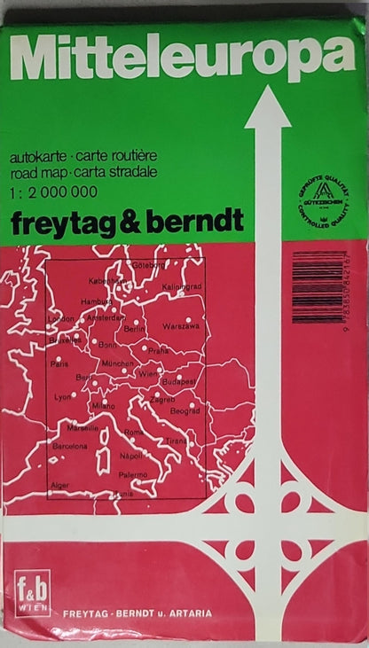 Central Europe / Mittel Europa / Europe Centrale: autokarte · carte routière · road map · carta stradale 1 : 2 000 000