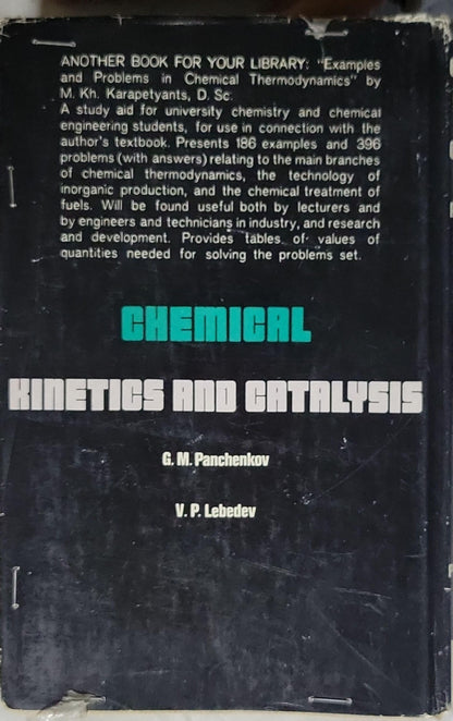 Chemical Kinetics and Catalysis By G. M. Panchenkov and V. P. Lebedev