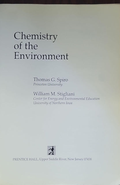 Chemistry of the Environment
