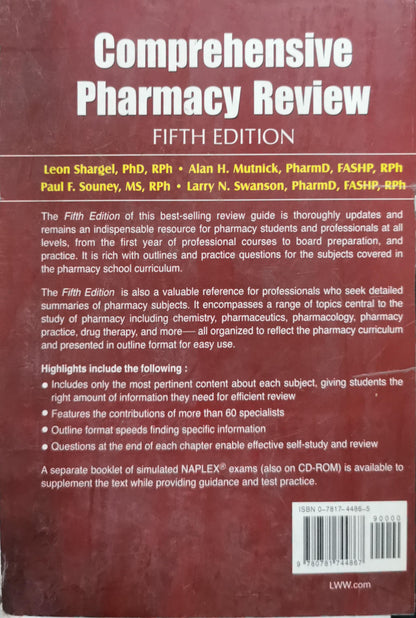 Comprehensive Pharmacy Review: Fifth Edition By Leon Shargel and Alan H. Mutnick and Paul F. Souney and Larry N. Swanson