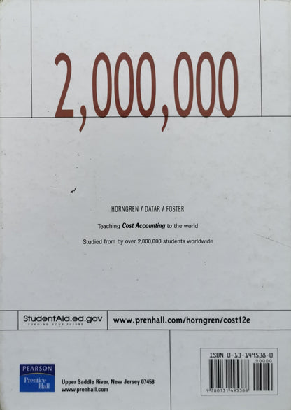 Cost Accounting: Twelfth Edition By Horngren and Datar and Foster