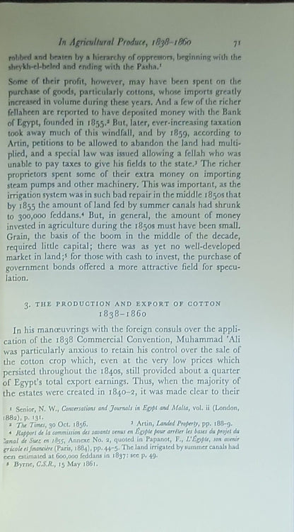 COTTON AND THE EGYPTIAN ECONOMY 1820-1914