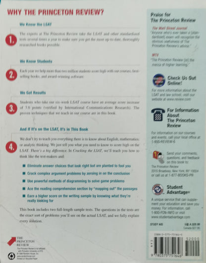 Cracking the LSAT: Proven techniques for scoring high from the world's #1 test-prep company By Adam Robinson and Rob Tallia