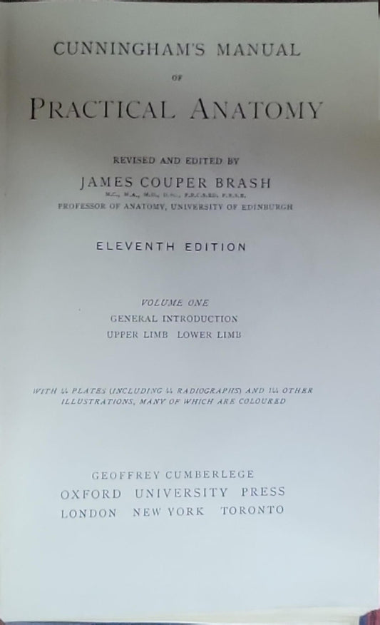 Cunningham's Manual of Practical Anatomy