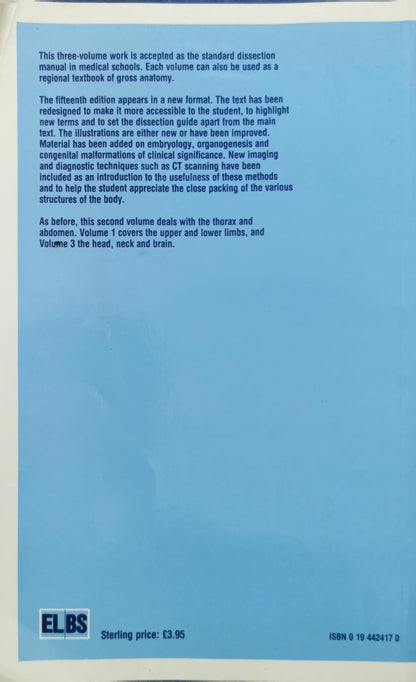 Cunningham's Manual of Practical Anatomy: Volume 2: Thorax and Abdomen By G. J. ROMANES