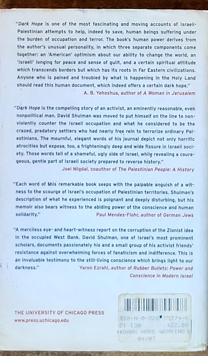 dark hope: Working for Peace in Israel and Palestine