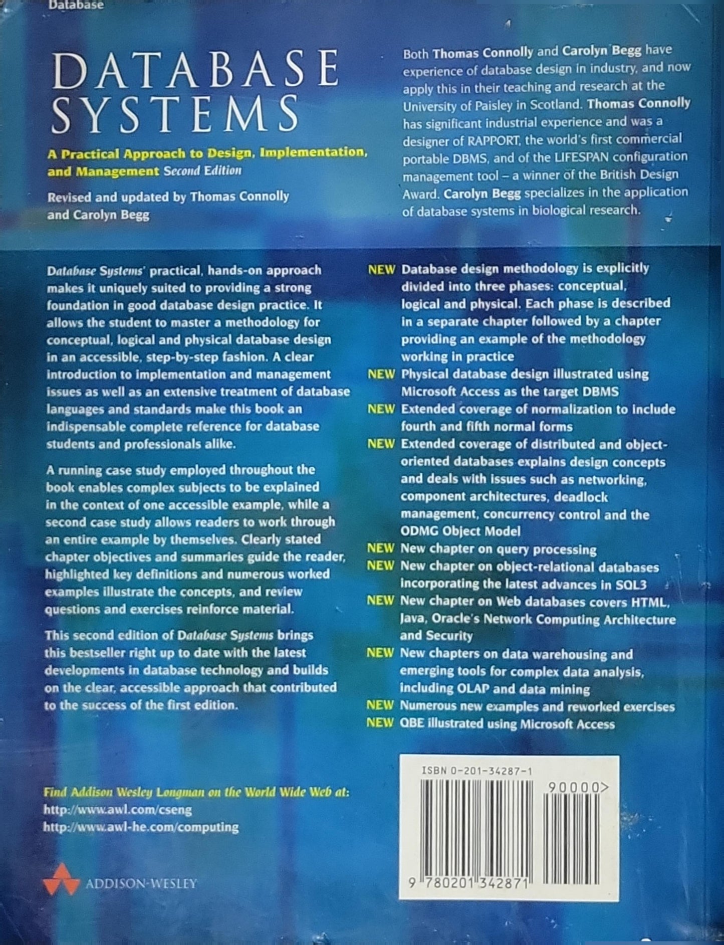 Database Systems: A Practical Approach to Design, Implementation, and Management By Thomas Connolly and Carolyn Begg and Anne Strachan