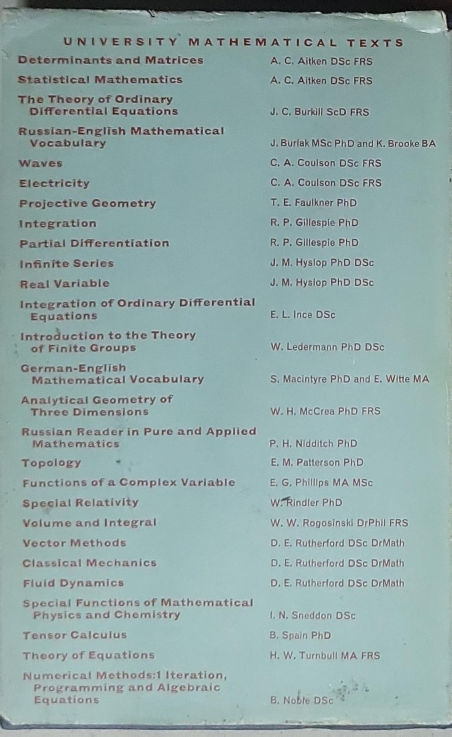 Determinants and Matrices