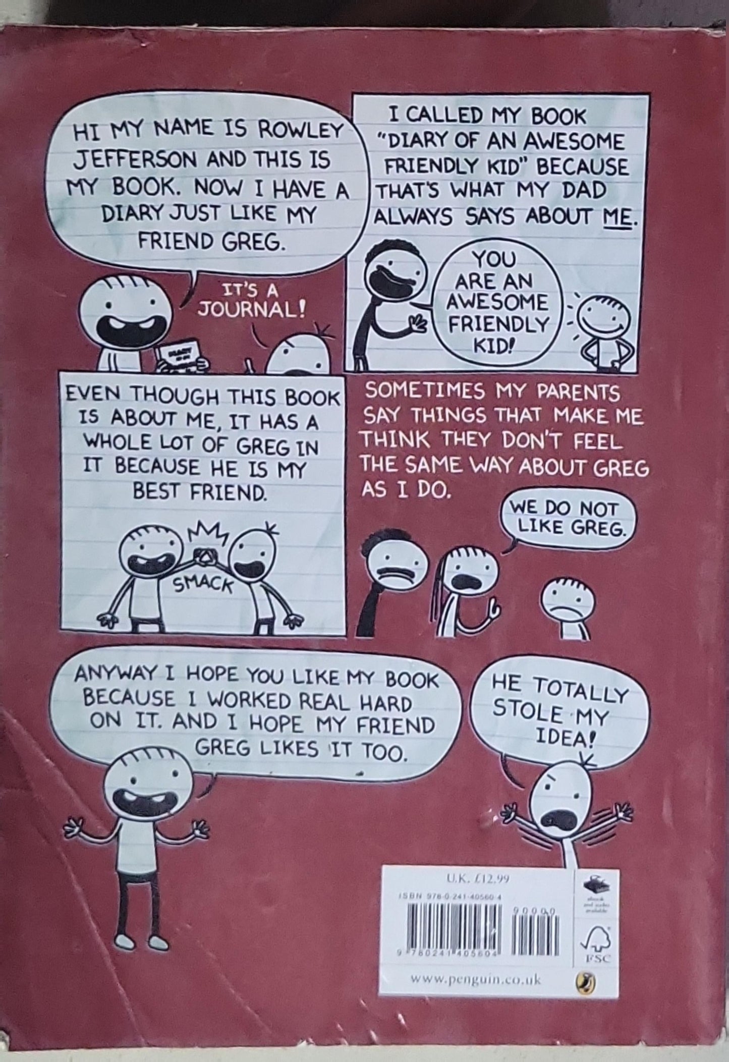 Diary of an Awesome Friendly Kid: Rowley Jefferson's Journal