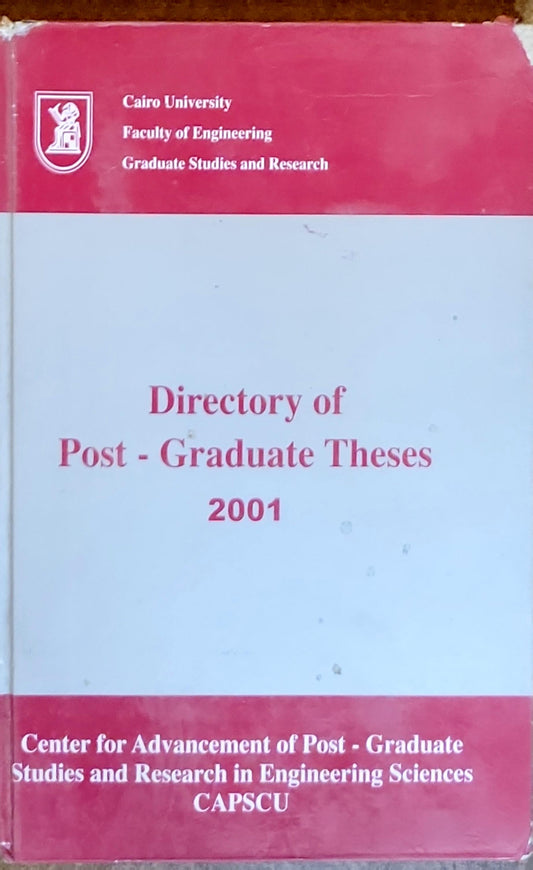 Directory of Post - Graduate Theses 2001