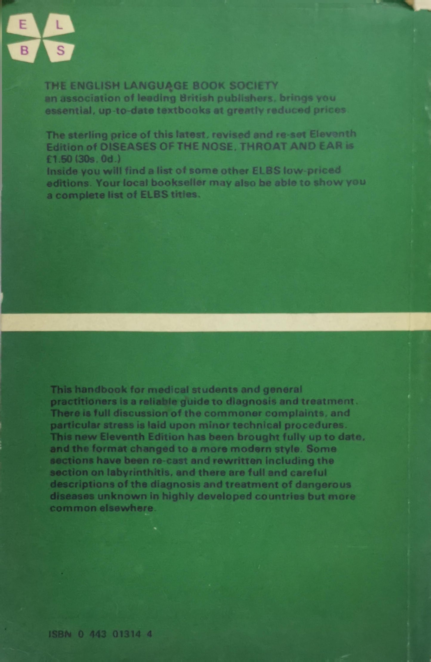 Diseases of the Nose, Throat and Ear: Eleventh Edition By I.S. Hall and B.H. Colman