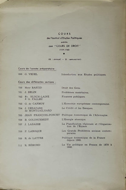 DROIT DES GENS: Le droit des crises internationales By Madame Paul Bastid