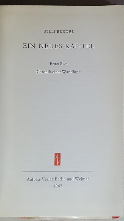 EIN NEUES KAPITEL: Erstes Buch Chronik einer Wandlung