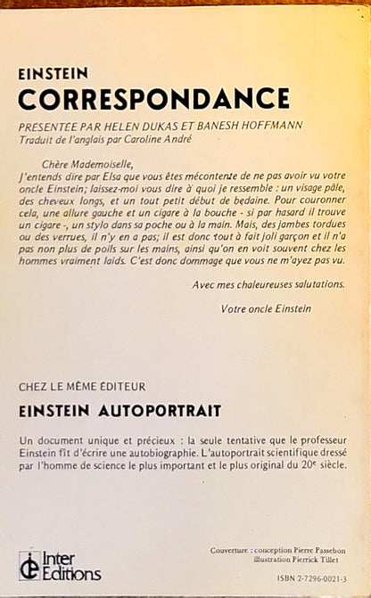 EINSTEIN CORRESPONDANCE