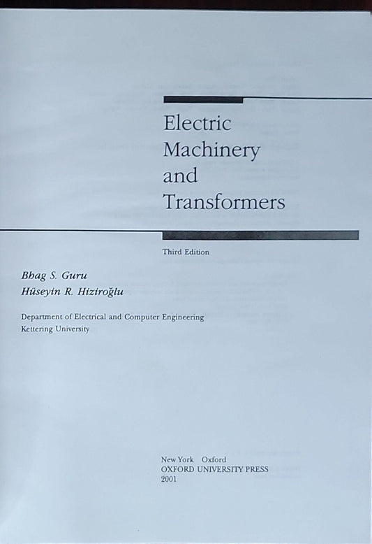 Electric Machinery and Transformers: Third Edition