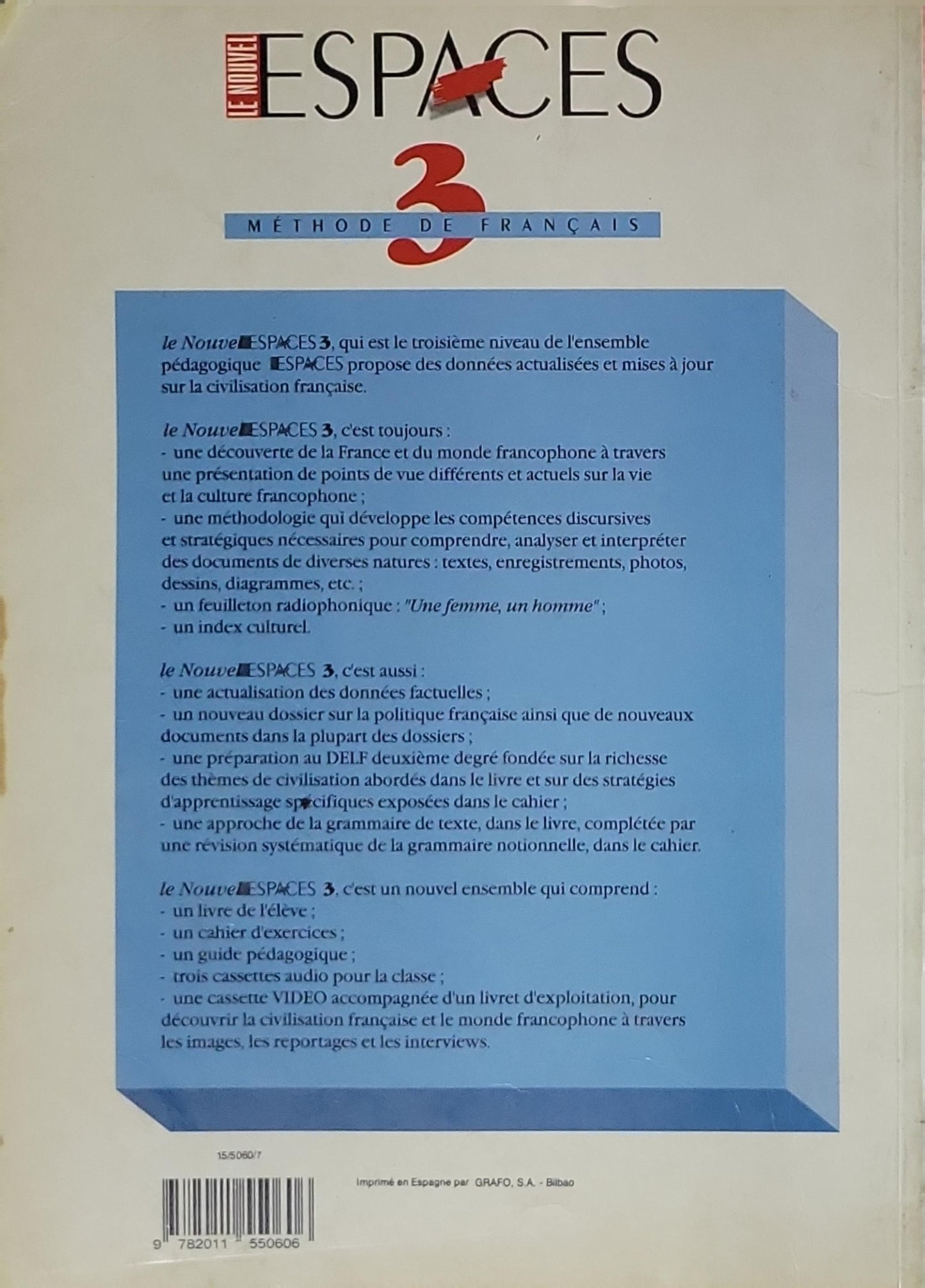 Espaces 3: Méthode de Français By Hachette Livre