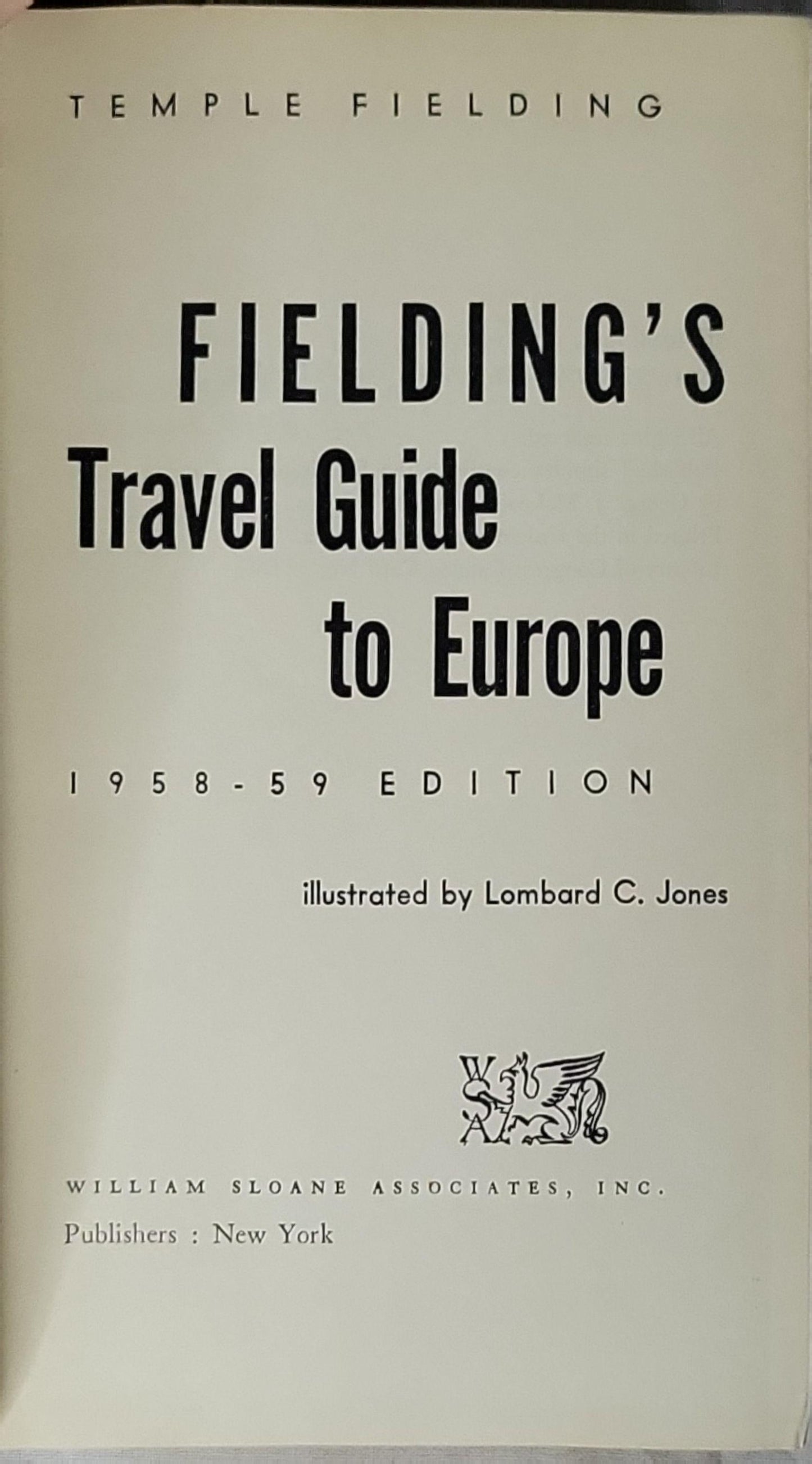 Fielding's Travel Guide to Europe By Temple Fielding