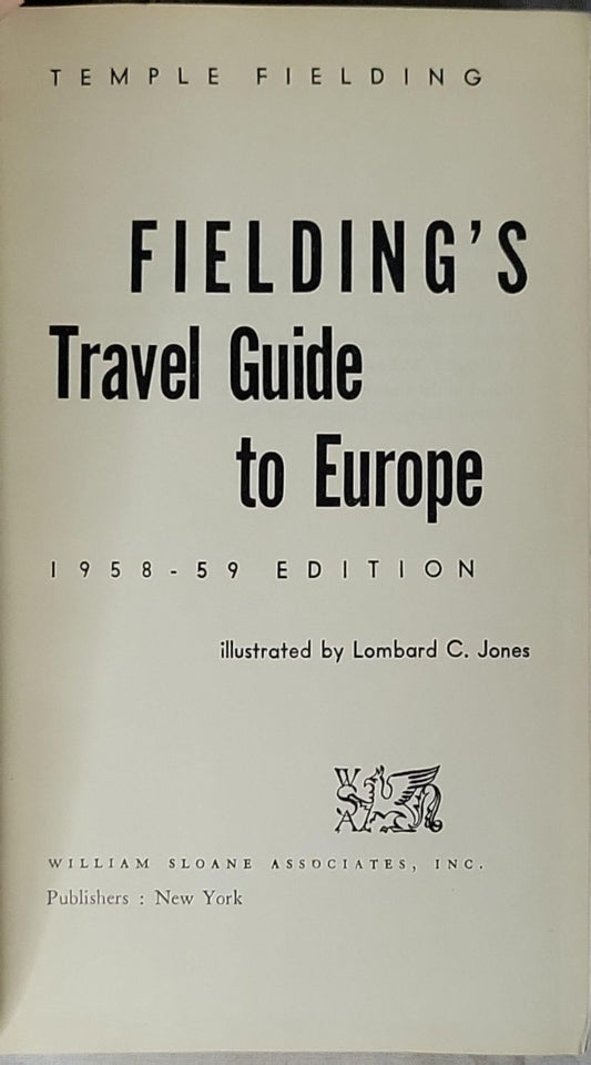 Fielding's Travel Guide to Europe By Temple Fielding