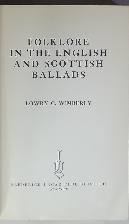 Folklore in the English and Scottish Ballads