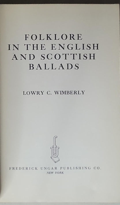 FOLKLORE IN THE ENGLISH AND SCOTTISH BALLADS