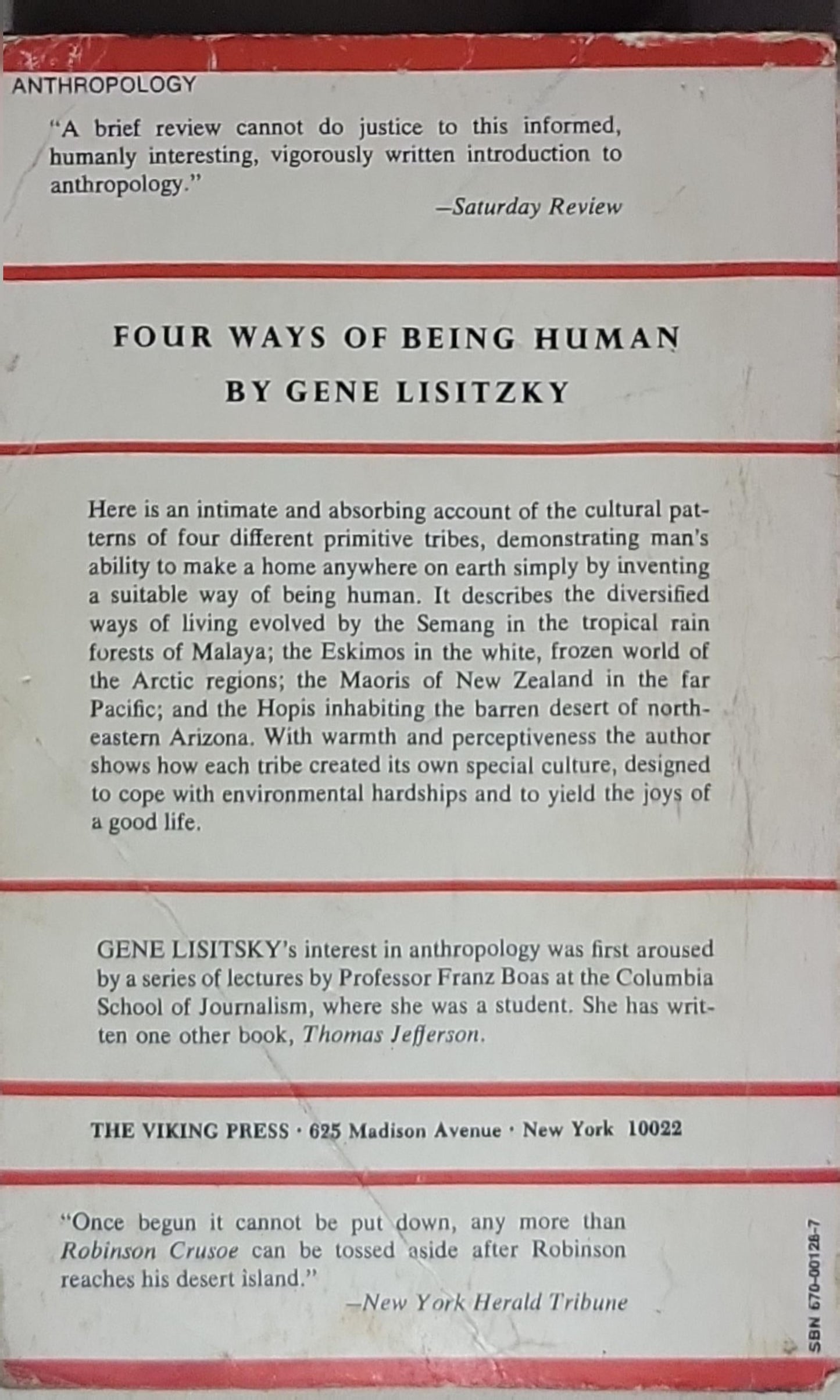 Four Ways of Being Human: An Introduction to Anthropology