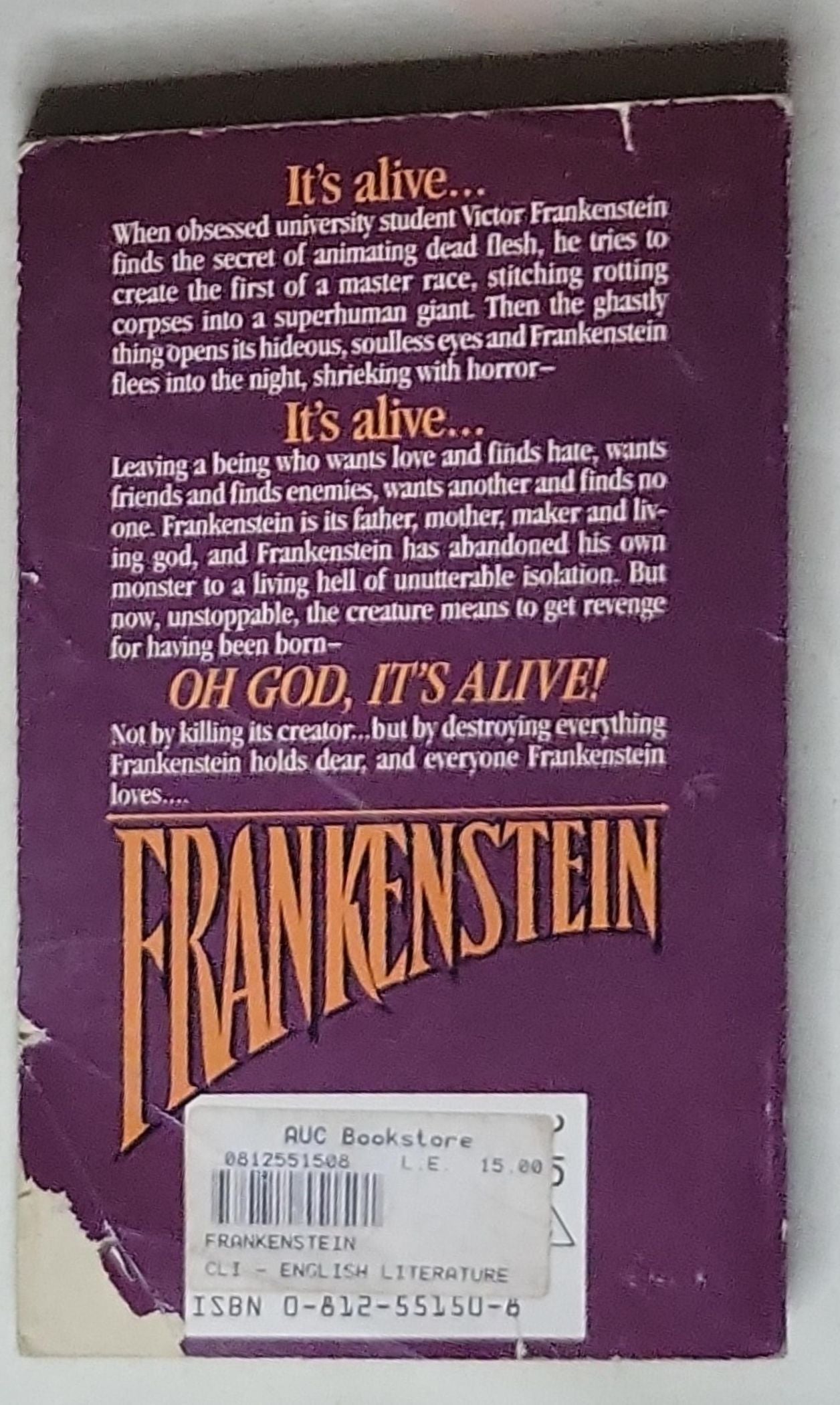 Frankenstein: Tor Classics edition