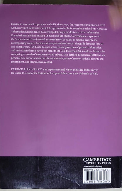 Freedom of Information: The Law, the Practice and the Ideal