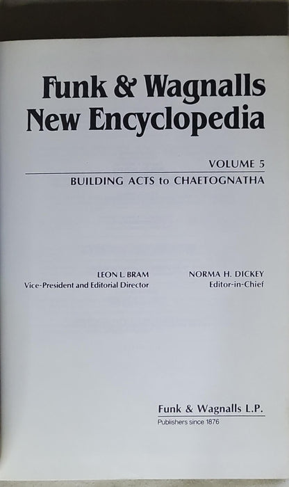 Funk & Wagnalls New Encyclopedia: Volume 5: Building Acts to Chaetognatha