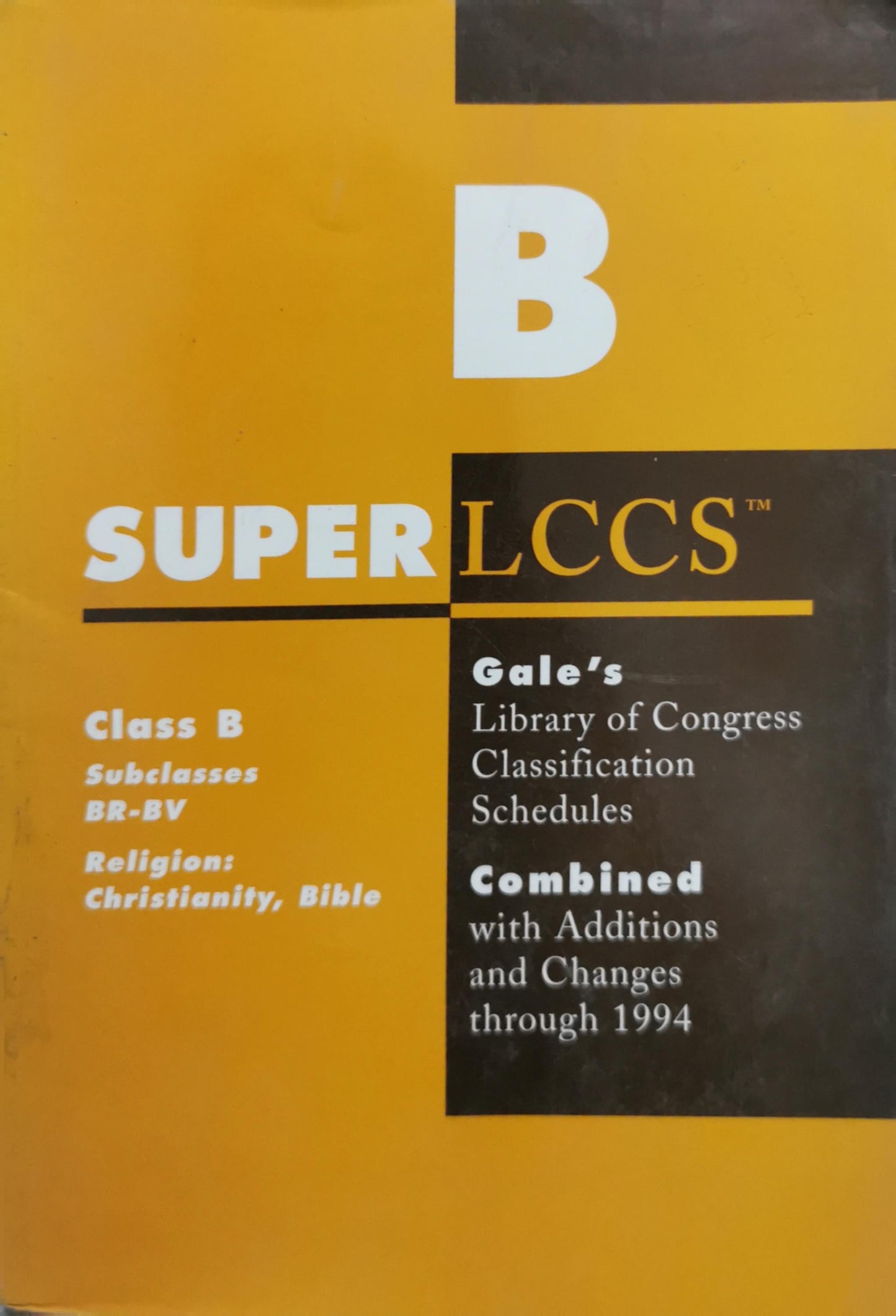 Gale's Library of Congress Classification Schedules: Combined with Additions and Changes through 1994 By Gale