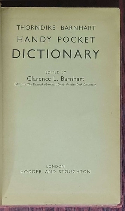 Handy Pocket Dictionary: Thorndike Barnhart (edited by Clarence L. Barnhart)