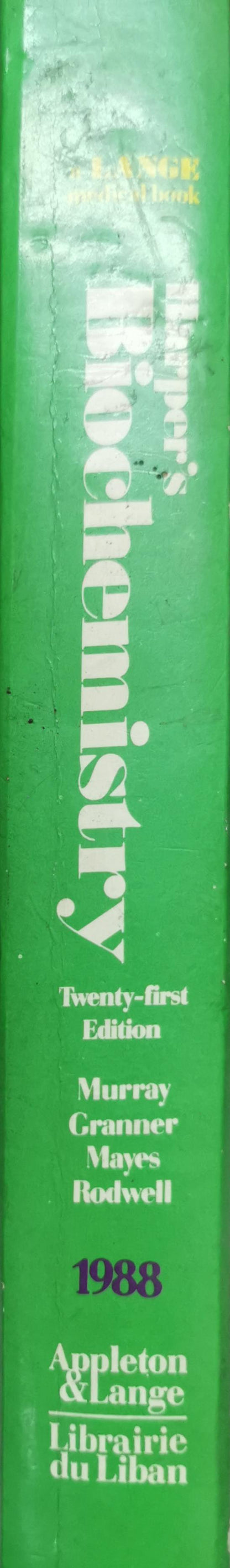 Harper's Biochemistry: Twenty-first Edition By R. K. Murray and D. K. Granner and P. A. Mayes and V. W. Rodwell