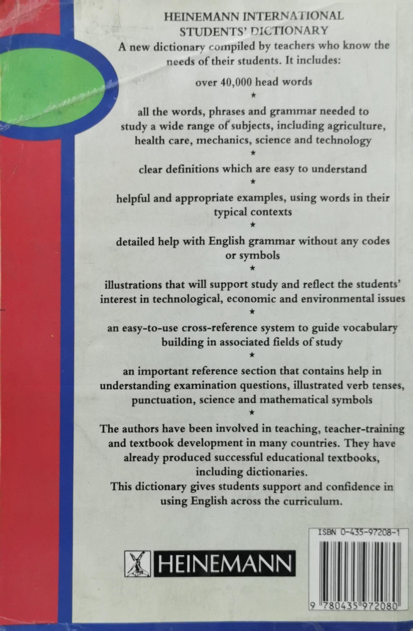 Heinemann International Students' Dictionary By Christina Ruse and Elana Katz