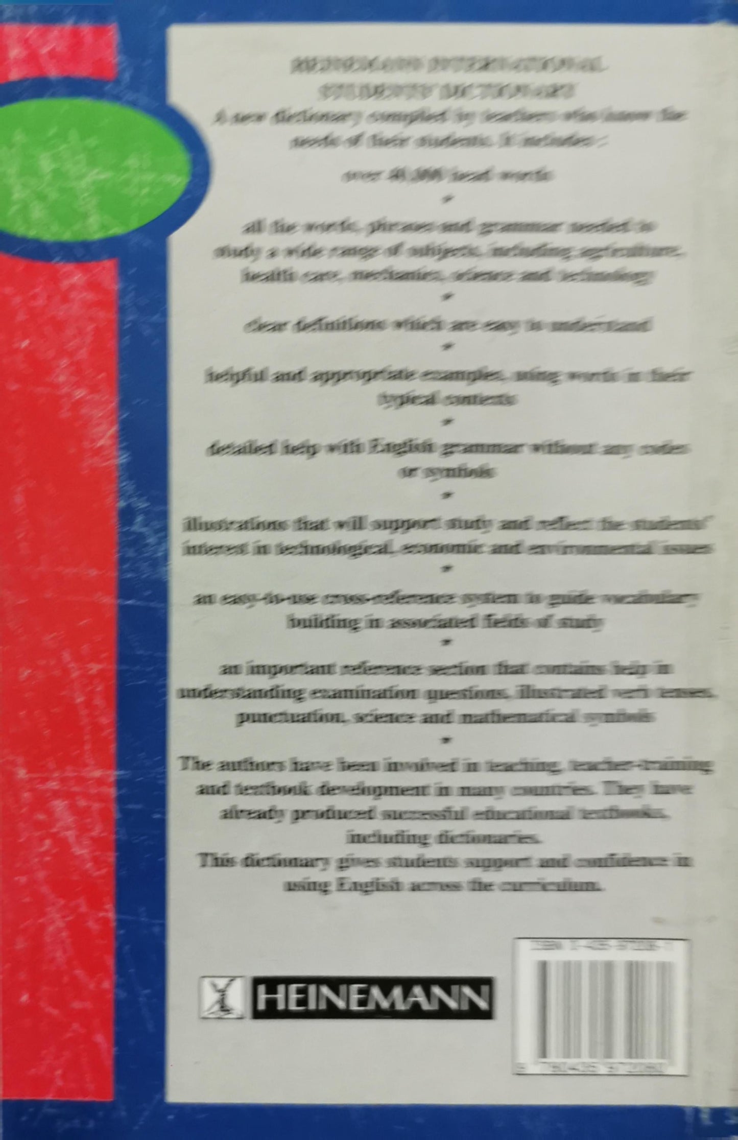 Heinemann International Students' Dictionary By Christina Ruse and Elana Katz