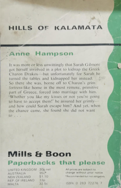 HILLS OF KALAMATA By Anne Hampson