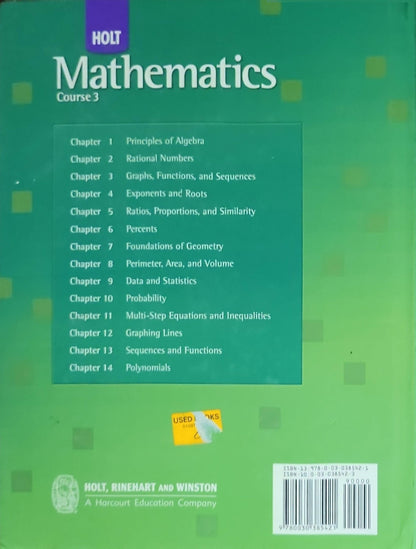 Holt Mathematics: Course 3