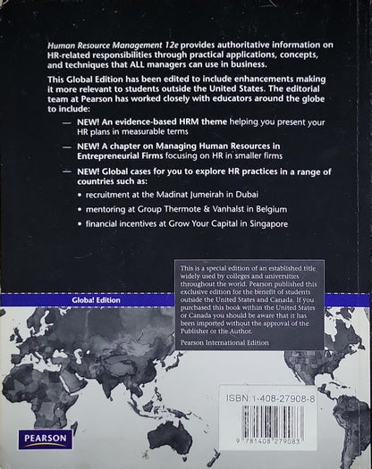 Human Resource Management: Twelfth Edition, Global Edition