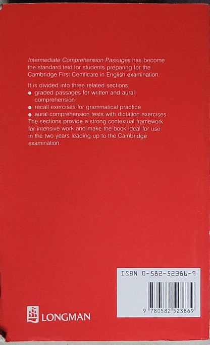 Intermediate Comprehension Passages: with recall exercises and aural comprehension tests