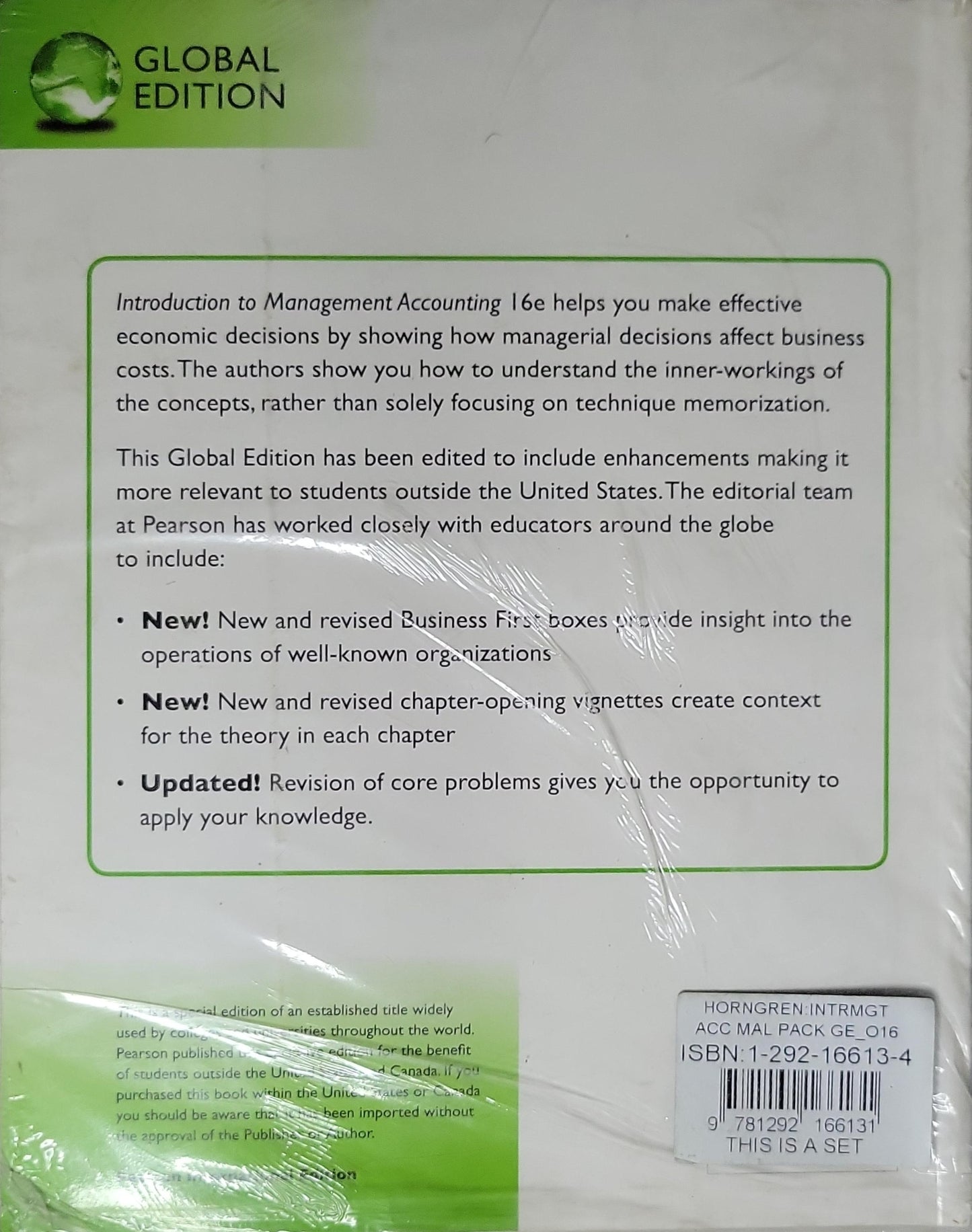 Introduction to Management Accounting: Sixteenth Edition By Charles T. Horngren and Gary L. Sundem and David Burgstahler and Jeff Schatzberg
