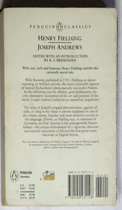Joseph Andrews: Penguin Classics edition, Edited with an introduction by R. F. Brissenden