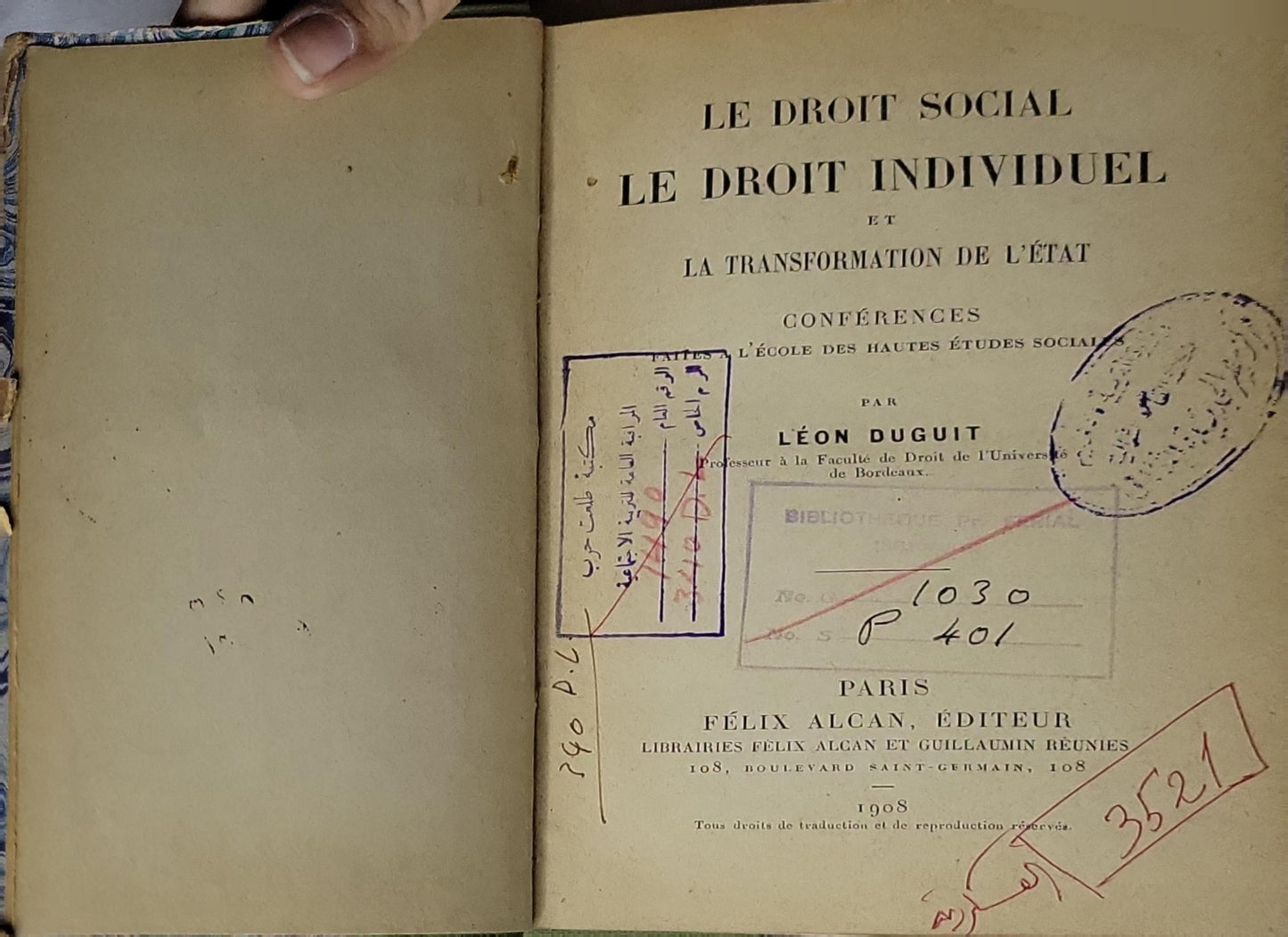Le droit social et le droit individuel et la transformation de l'État: Conférences par l'École des Hautes Études Sociales By Léon Duguit